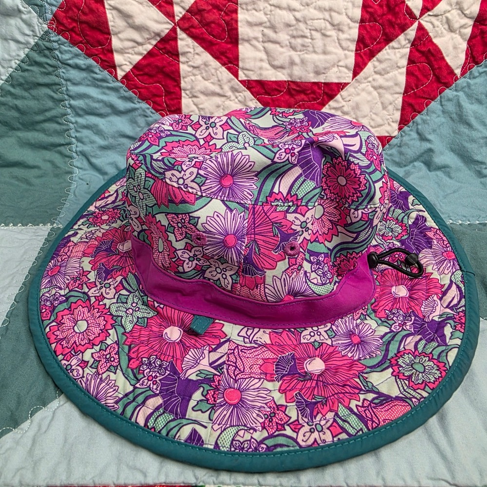 Sunday Afternoons Kids Sun Hat Pink Purple Floral Bucket Hat Medium 2-5 Years